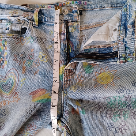 American Eagle Jeans Size 8 Love Pride Rainbow‎ Pattern Super High Rise Straight - Picture 6 of 10